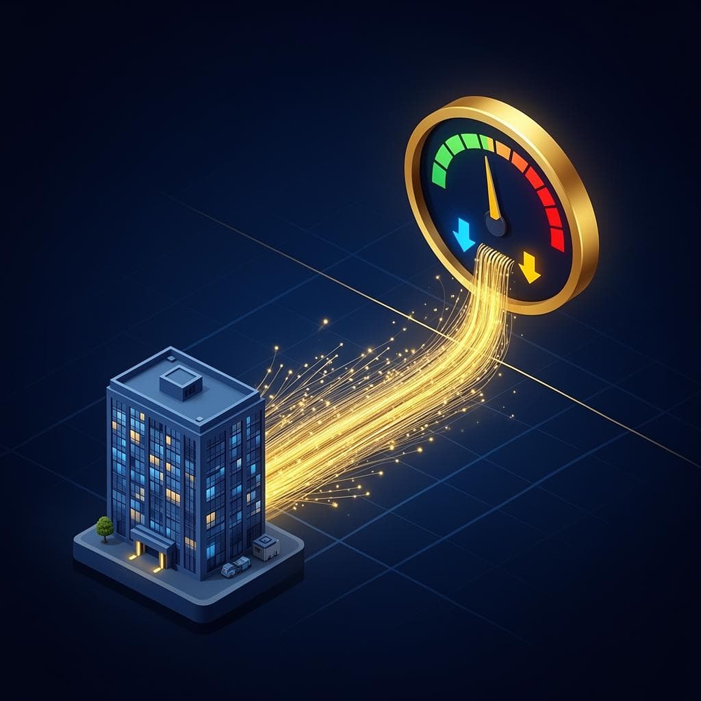 Dedicated fibre optic connection to enterprise building