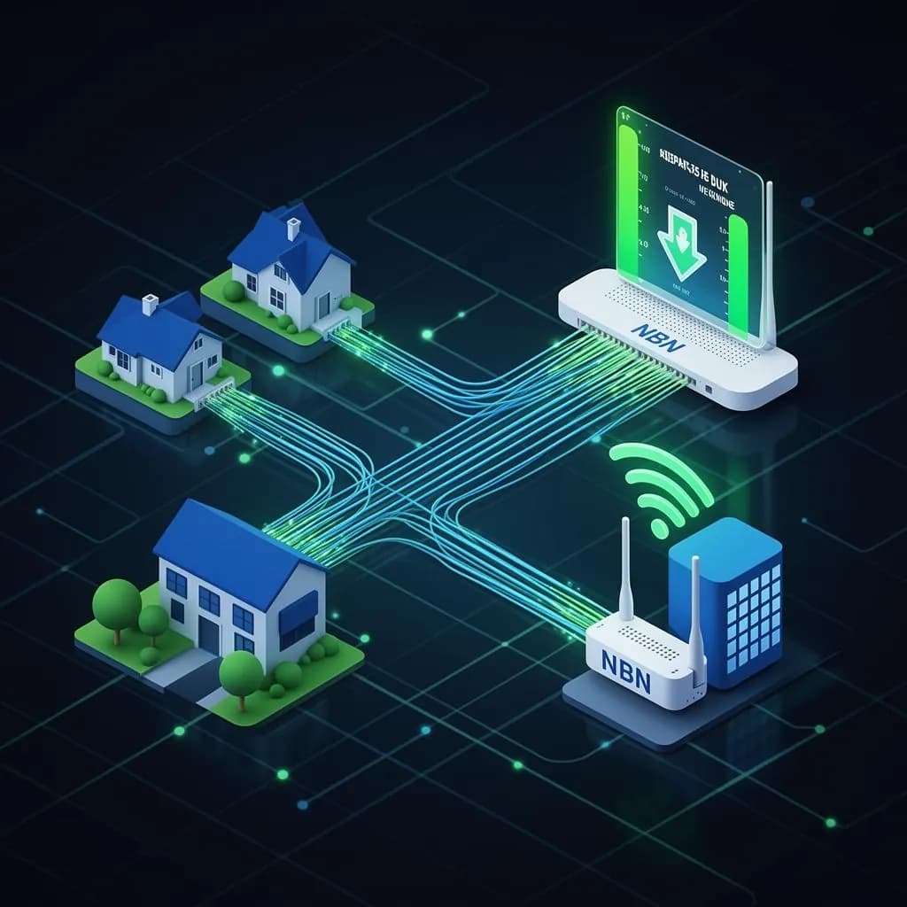 NBN connectivity with fiber to homes and businesses